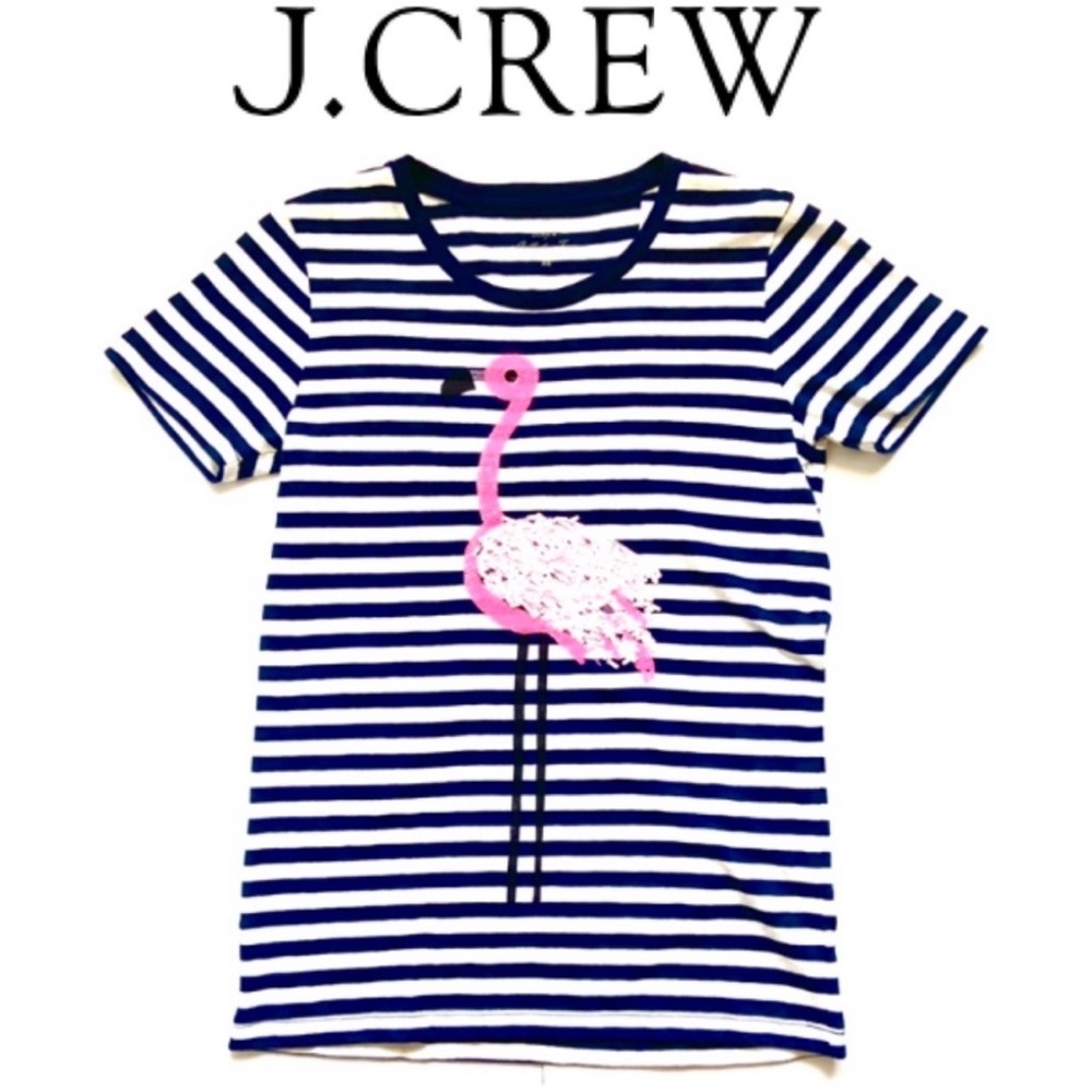 J. CREW Factory Flamingo Collector Tee Sequin - Size XL - Picture 4 of 5